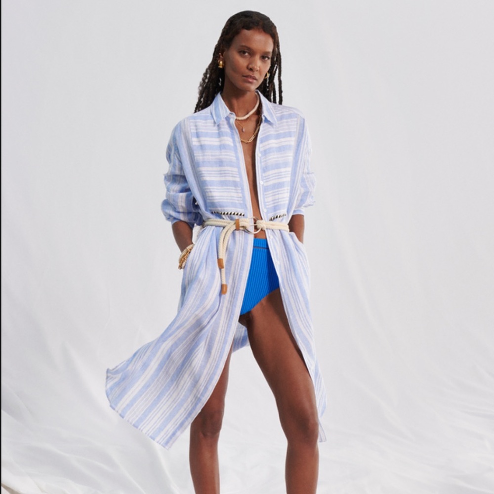LEMLEM LIYA KEBEDE / H&M COLLAB ORGANIC LINEN BEACH COVER UP - NWT
